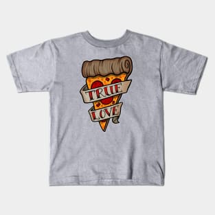 Tattoo Flash True Love Pizza Lover Kids T-Shirt